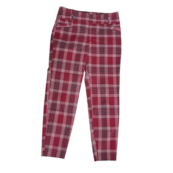 SOHO Red Black Plaid Pull On Pants - Picture 2 of 8